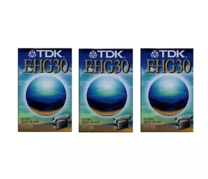 3 videocassette videocassette videocassette compatta videocamera TDK EHG HiFi 30 minuti VHS-C EC-30 - Foto 1 di 1
