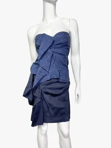 Lanvin strapless draped bustier silk dress 2009 - Bild 1 von 6
