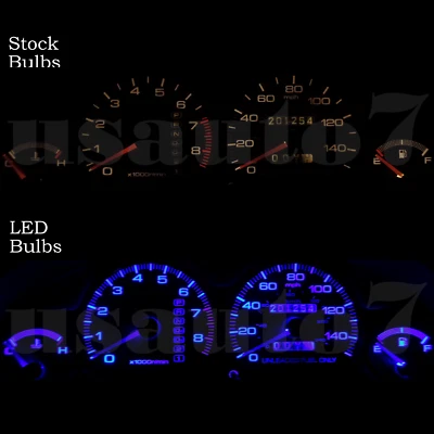 Dash Instrument Cluster Gauge BLUE LED LIGHTS BULBS KIT Fits 90-93 Acura Integra Foto 1 de 4