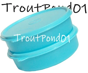 TUPPERWARE Big Wonders 2 c Caja de almuerzo de cereales Cuencos sobrantes Azul cielo Juego de 2 tazones - Imagen 1 de 3