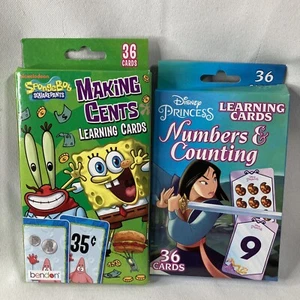 Disney Princess Learning Flash Cards Mulan & Spongebob Squarepants ￼ - Picture 1 of 6