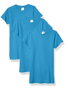 AquaGuard 2616 Girls' 3pk Fine Jersey Longer Length T-Shirt, Cobalt Blue, Small - Picture 1 of 9