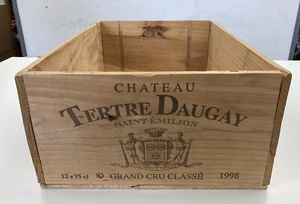 Rare 1998 Chateau TERTRE DAUGAY Wood Wine Box Grand Cru Classe France - Picture 1 of 7