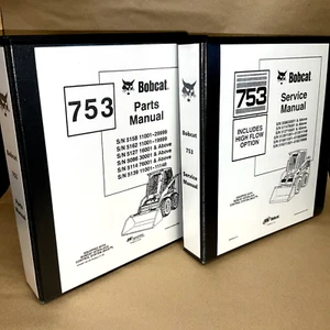 Bobcat 753 753H Skid Steer Loader Service Manual Parts Catalog Set Repair Shop - Picture 1 of 18