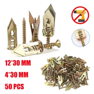 50pcs Self Drilling Drywall Anchors Screws Hollow Wall Anchor Expansion Kit - Picture 1 of 10