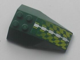 LEGO Dark Green Wedge 6x4 Triple Curved Checkered Sticker 43712pb010 Set 8138 