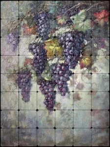Mural de piedra caída con salpicadero de azulejos de uva Fernie Parker Taite Art POV-FPT007 - Imagen 1 de 1