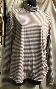 Indyeva Dri Release Brown/White TurtleNeck Top Gamut LongSleeve Sz L NEW - Picture 1 of 7