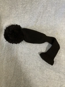 Black Classic Knit Pom Pom Fairway Head Cover - Picture 1 of 4