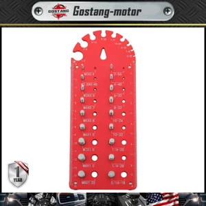 18 3/32 to 1/2 inch Nut and Bolt Thread Checker With Red Drill Bit Size Feature - Picture 1 of 11