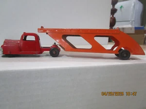 Original TOOTSIETOY Mack Car Carrier Hauler RED CAB & ORANGE Hauler Vintage A+ - Bild 1 von 20