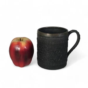 Rare Early 1800 Wedgwood Black Basalt Mug with Acanthus Leaf - Picture 1 of 7