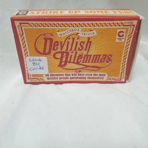 Ginger Fox Matchbox Trivia Devilish Dilemmas 80 Cards Preloved Free Post Aust - Picture 1 of 5