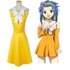 Anime Fairy Tail Levy Mcgarden Yellow Dress Cosplay Costume Custom Made