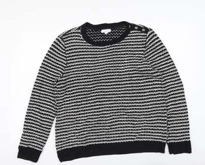 Charter Club Womens Black Round Neck Striped Acrylic Blend Jumper Size XL - Picture 1 of 12
