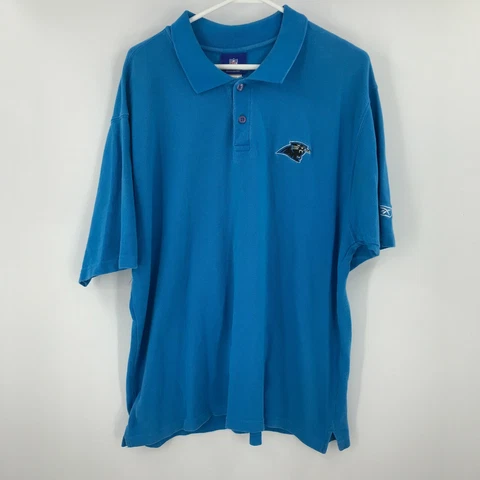 Carolina Panthers Polo Shirt Mens Extra Large Blue Football NFL Reebok Cover