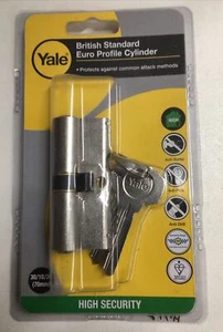 Yale British Standard Euro Profile Cylinder 30/10/30 70mm High Security Free P&P - Picture 1 of 3