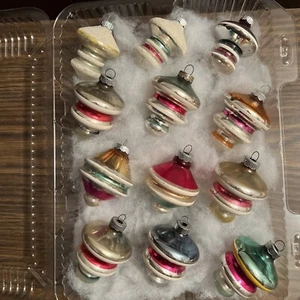 Vintage Shiny Brite Tornado Atomic Tops Christmas Ornament Without Box - Picture 1 of 4