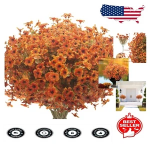 Realistic UV Resistant Fall Red Artificial Flowers - Perfect for Outdoor Decor - Picture 1 of 9