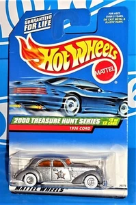 Hot Wheels 2000 Treasure Hunt Series 1936 Cord Silver w/ White Wall Real Riders - Picture 1 of 3
