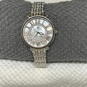 Judith Ripka Mother Of Pearl Face Stainless Steel  Diamonique Watch - Picture 1 of 8