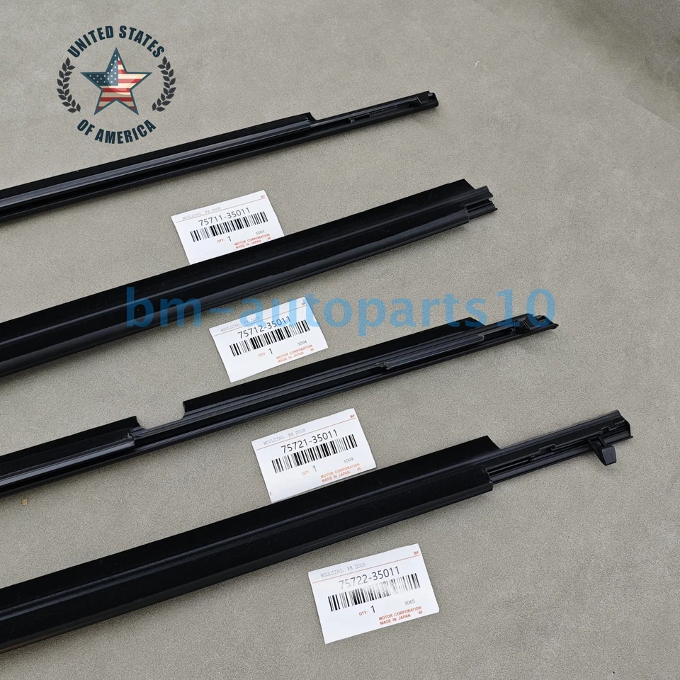 NEW 4PCS Window Weatherstrip Seal Belt Moulding For Toyota 4Runner 2010-21 New — 第 1/4 张图片
