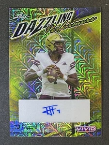 Tj Finley 2024 Leaf Vivid Dazzling Perf Gray Mojo Auto 7/9 Tx State Bobcats - Picture 1 of 2