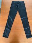 Stradivarius Coated High Waist Trousers/ Jeans Black Size UK10  BNWT
