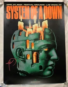 System Of A Down 27/27/24 krank neue Welt Poster signiert von John Dolmayan Torpedo - Bild 1 von 2