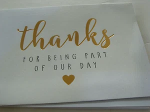 NOP 24 Thank You Notes Blank Cards Envelope Wedding Thanks for Being Part of Ou - Picture 1 of 4
