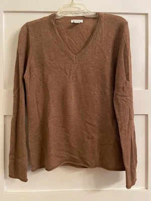 Tweeds Ladies XL 100% Soft Cashmere brown V-neck sweater - Image 1 of 3