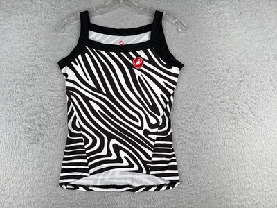 Castelli Cycling Jersey Women Small Black White Zebra Tank Sleeveless Poly Blend - Image 1 of 4