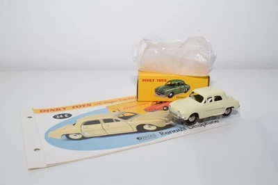 B91 1:43 ATLAS DINKY TOYS 24E 24 E RENAULT DAUPHINE CREAM MIB + LEAFLET - Image 1 of 4