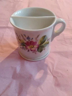 Antique Shaving Scuttle Mug Cup flowers Floral Design  - Image 1 of 4