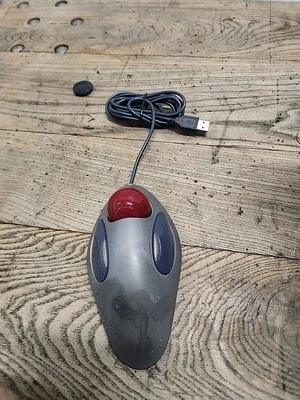 USED Logitech Trackball Mouse Marble Ball T-BC21 USB 810-000767 Tested Works - Image 1 of 4