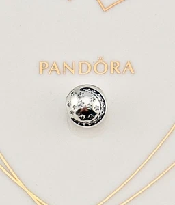 New Genuine Pandora Silver Twinkle Twinkle Twinkling Night Clip Charm 791386CZ - Picture 1 of 8