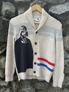 Kids Gap Star Wars Sweater L Wool Cotton Blend Darth Vader Oatmeal Heather - Picture 1 of 12