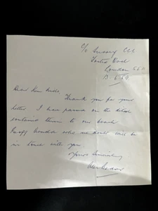 ALEC BEDER - SPÄTE GROSSE ENGLISCHE CRICKETSPIELERIN - SIGNIERTER EINSEITIGER BRIEF - Bild 1 von 1