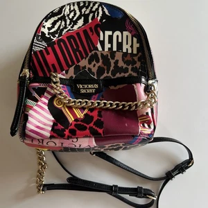 Victoria's Secret Mini Backpack Purse Bag Multi Color 8x10x4 - Picture 1 of 11