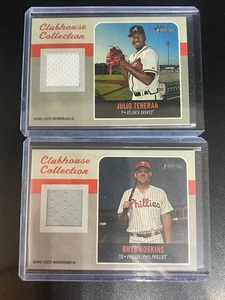 2019 Topps Heritage High Number - Clubhouse Coll.Relic Rhys Hoskins + Teheran - Picture 1 of 2