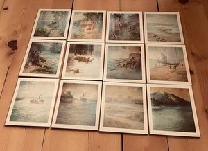 Victor Casenelli Stampe Artistiche Storiche Muskegon, MI Lumbering 1960 Set di 12 - Foto 1 di 8