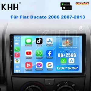 8+256G Apple Carplay Für Fiat Ducato 2006-2013 Autoradio GPS Navi Android 13 BT - Bild 1 von 19