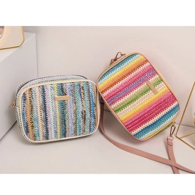 Woven Crossbody Bag Multi-color Messenger Bag Fashion Shoulder Bags  Women - Image 1 of 4