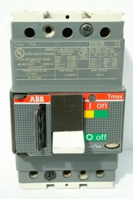 ABB T1N015TW SACE TMAX T1N 3 Pole 80AmpS Circuit Disjoncteurs - Photo 1/4