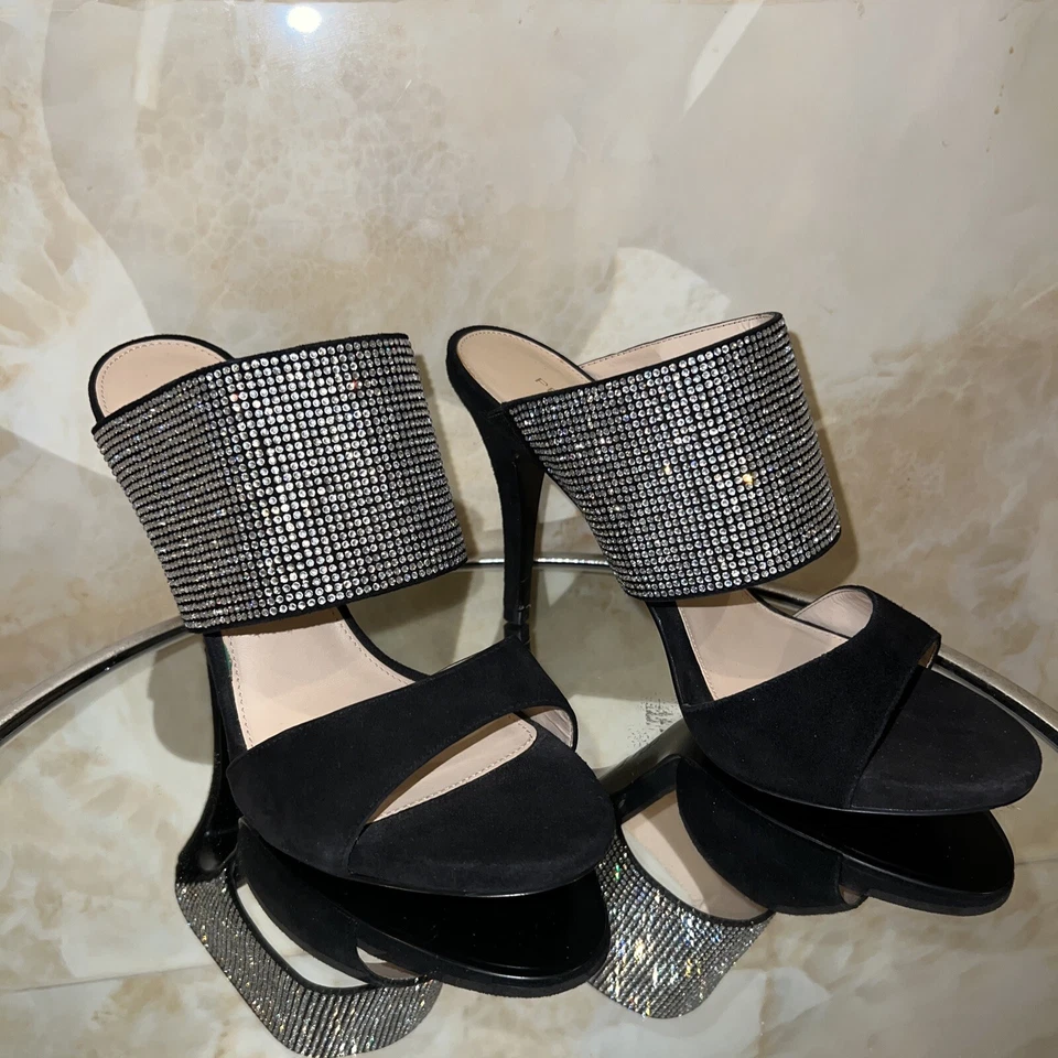 Pelle Moda black rhinestone Stilettos Womens Heels Size 8.5 NEW - Image 1 of 4