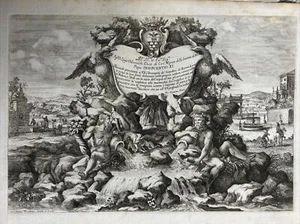 Giovanni Battista FALDA 1665 " Frontespizio"Le Fontane di Roma nelle Piazze ,,, - Imagen 1 de 8