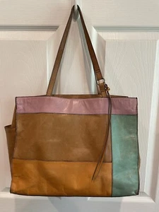 Bolso de Mano Hobo Marca Internacional Todo Cuero Multicolor "Valerie Carmel" - Imagen 1 de 23