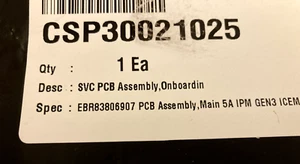 TABLERO DE CONTROL DE POTENCIA PARA REFRIGERADOR LG - CSP30021025 - ¡Nuevo! (Caja abierta) - Imagen 1 de 8