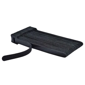 50-100 Cable Straps Black Wire Cord Hook Loop Ties Reusable Fastening Organizer - Picture 1 of 10