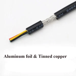 UL2464 24AWG Screened Shielded Cable 2/3/4/5/6/8/10/12Core Wire Black Any Length - Picture 1 of 6